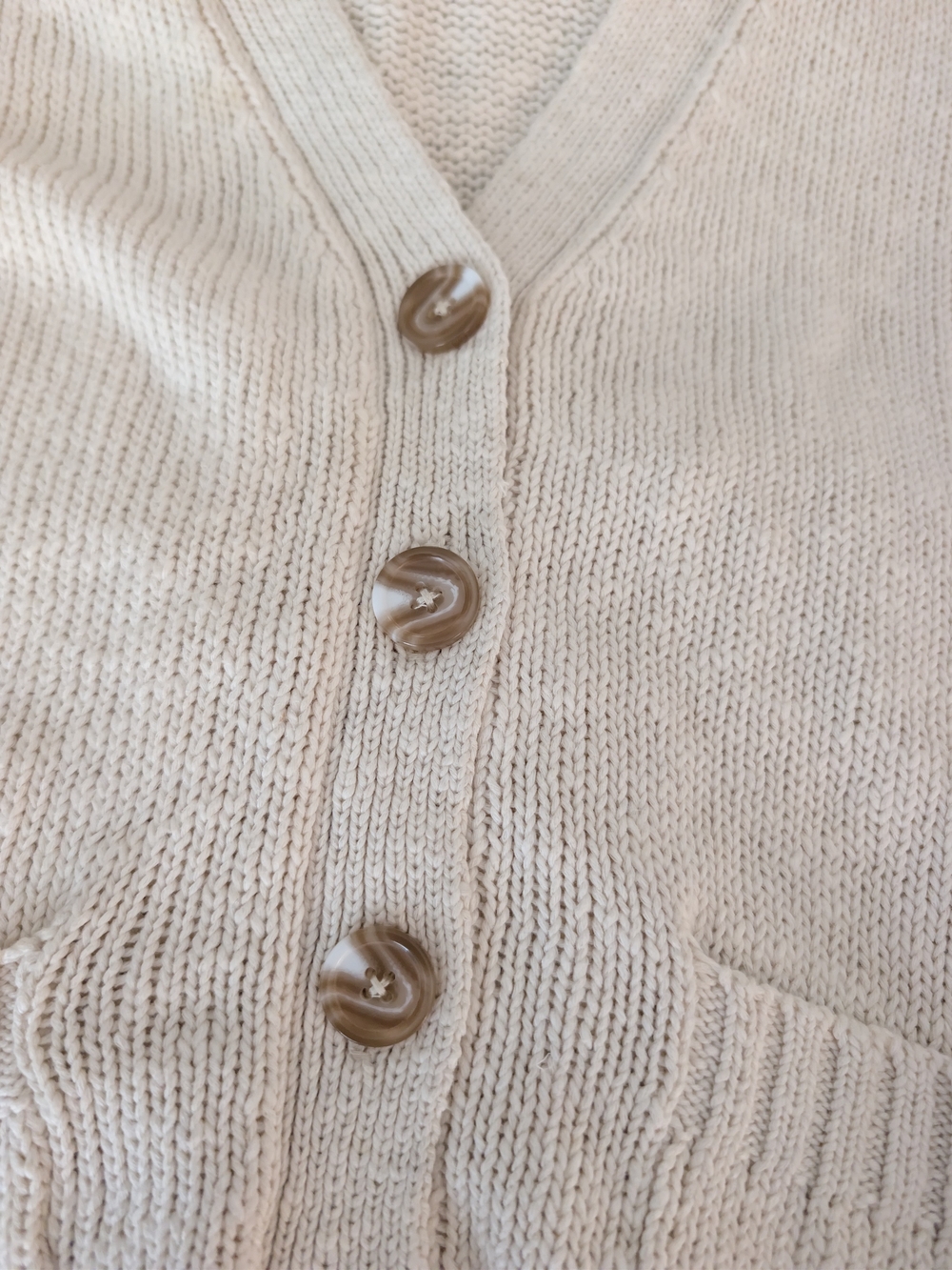 Quince Organic Cotton Linen Relaxed Cardigan Ivory White Small - Picture 2 of 8